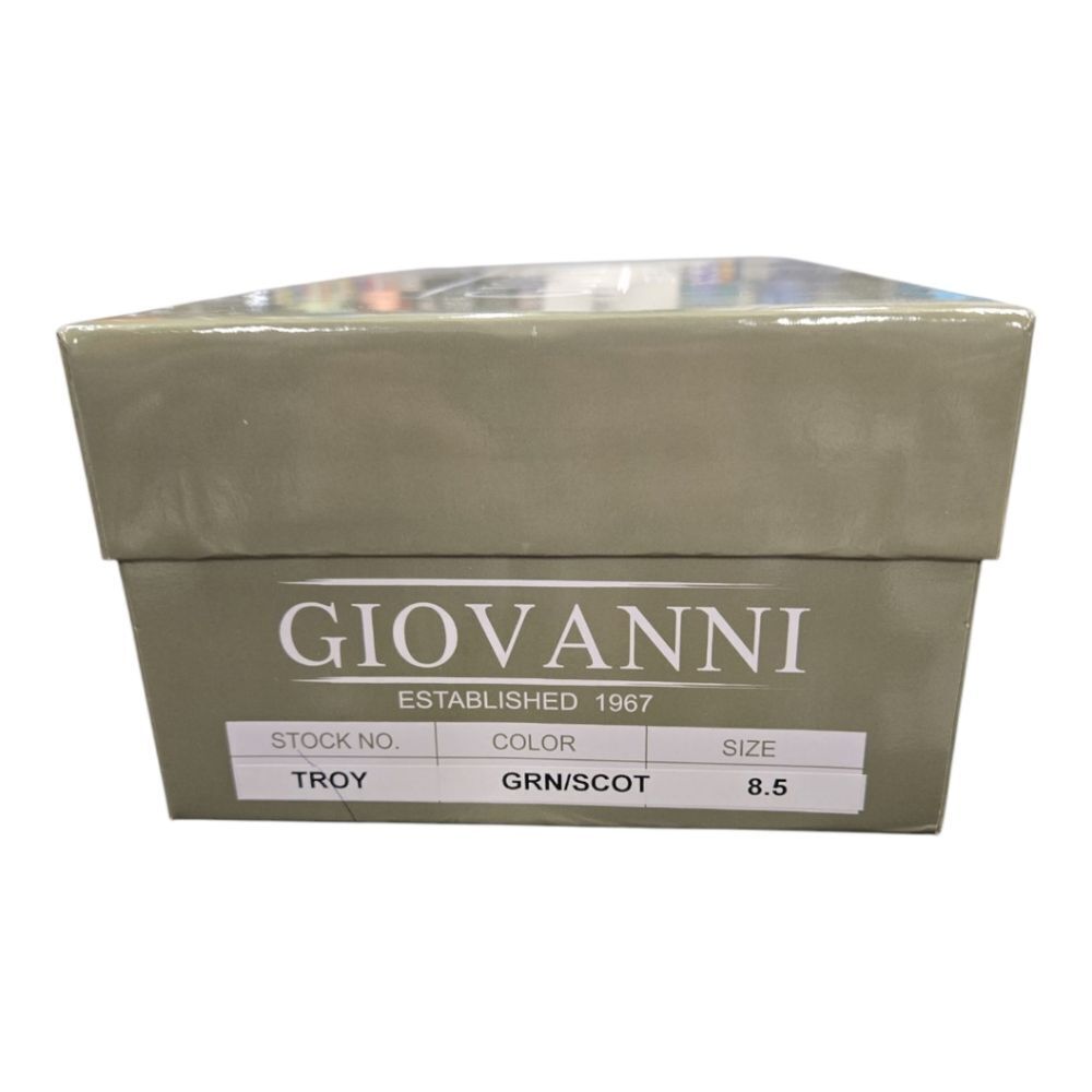 GIOVANNI MEN'S GREEN/SCOTCH LEATHER WING TIP DRESS SHOE. TROY. - Picture 9 of 9